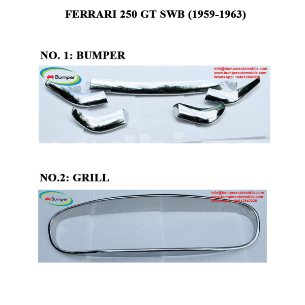 Big with watermark d ferrari 250 gt swb 1959 1963 bumper and grill frame 3